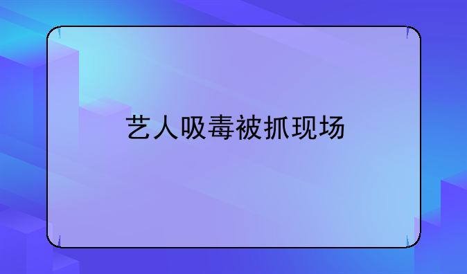 艺人吸毒被抓现场