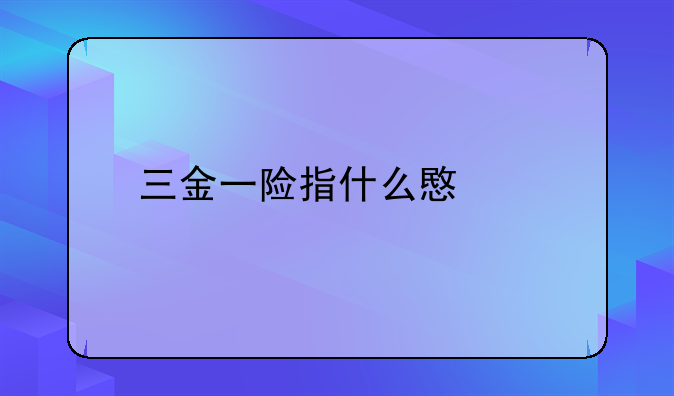 三金一险指什么意思