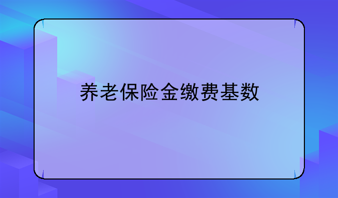 养老保险金缴费基数