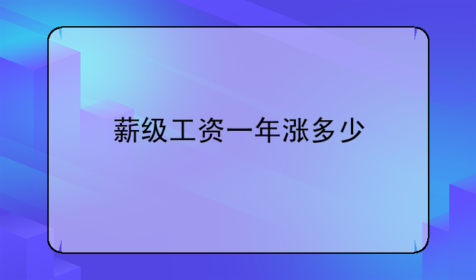 薪级工资一年涨多少