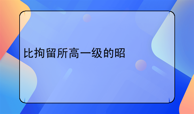 比拘留所高一级的是什么