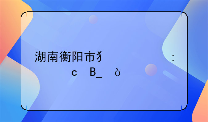 湖南衡阳市犯罪率高吗？
