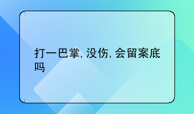 打一巴掌,没伤,会留案底吗