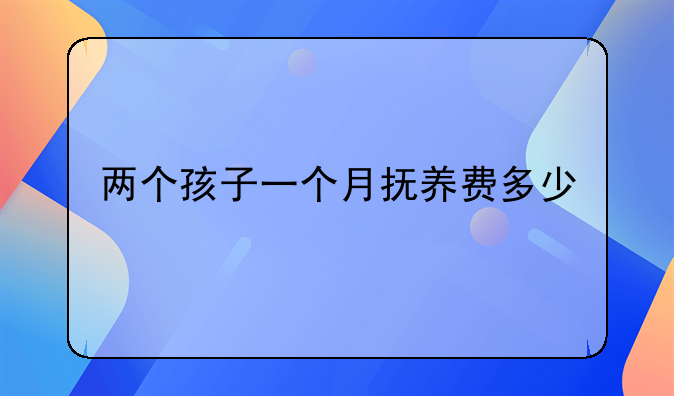 两个孩子一个月抚养费多少