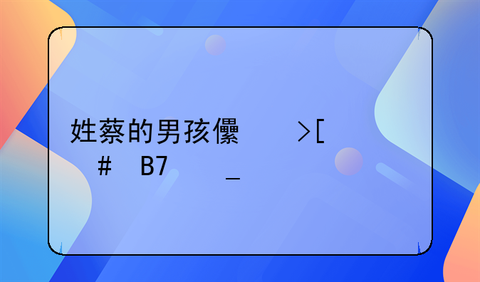 姓蔡的男孩儿取什么名字好