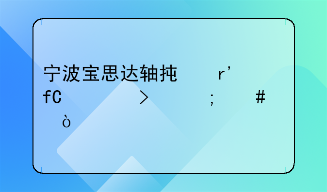 宁波宝思达轴承有限公司怎么样？