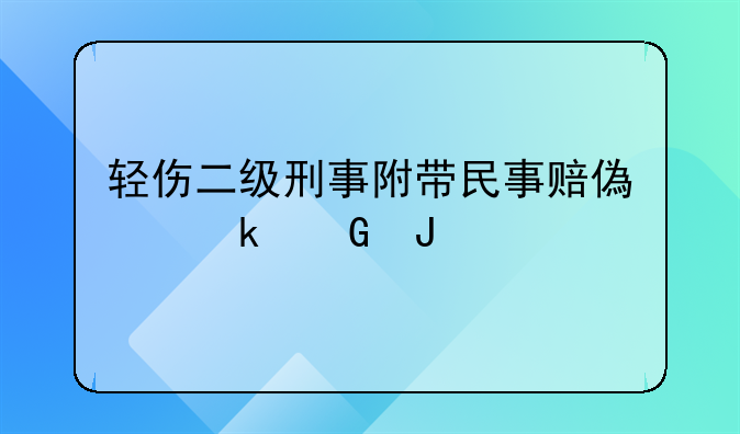 轻伤二级刑事附带民事赔偿多少钱