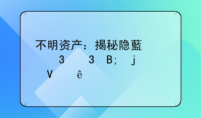 不明资产：揭秘隐藏财富背后的故事