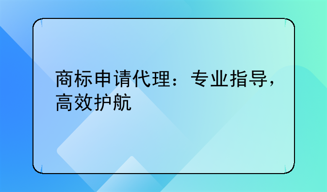 商标申请代理：专业指导，高效护航
