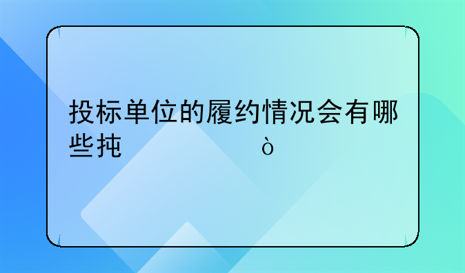 投标单位的履约情况会有哪些承诺？