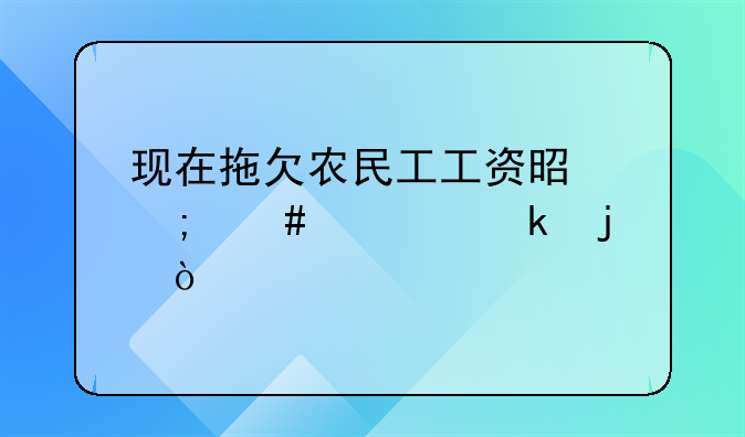 现在拖欠农民工工资是怎么处罚的？