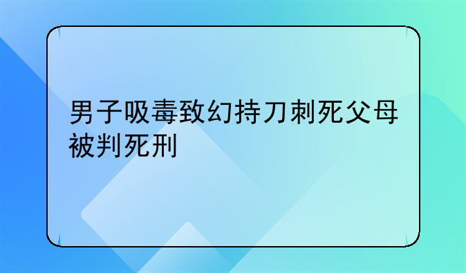 男子吸毒致幻持刀刺死父母被判死刑