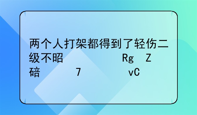 两个人打架都得到了轻伤二级不是过错方要不要坐牢？
